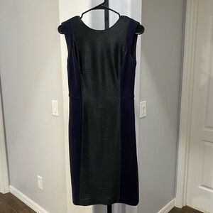 Tory Burch Portia Navy Blue Black Sheath Dress Pencil Classic Career Size XS